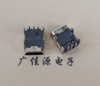 山西Mini usb 5p接口,迷你B型母座,四脚DIP插板,连接器