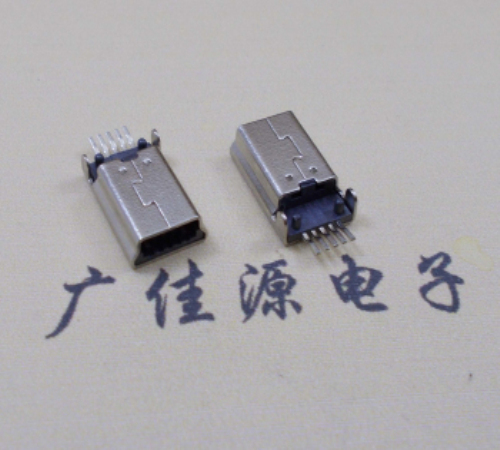 山西MINI USB公头 5pin端子贴板带柱 10.7mm体长