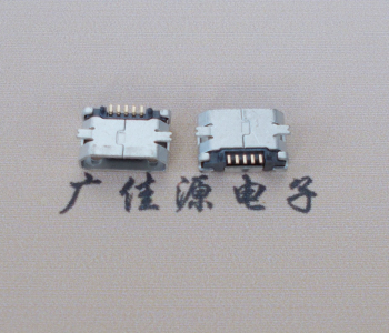 山西Micro USB平口全贴板 鱼叉脚5.0长带定位柱加焊盘