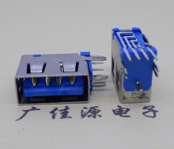山西USB 测插2.0母座 短体10.0MM 接口 蓝色胶芯